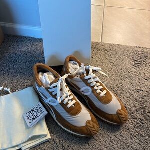 Loewe Flow Runner White and Brown Low Top Sneakers Shoes With Box Men’s 46 US 13